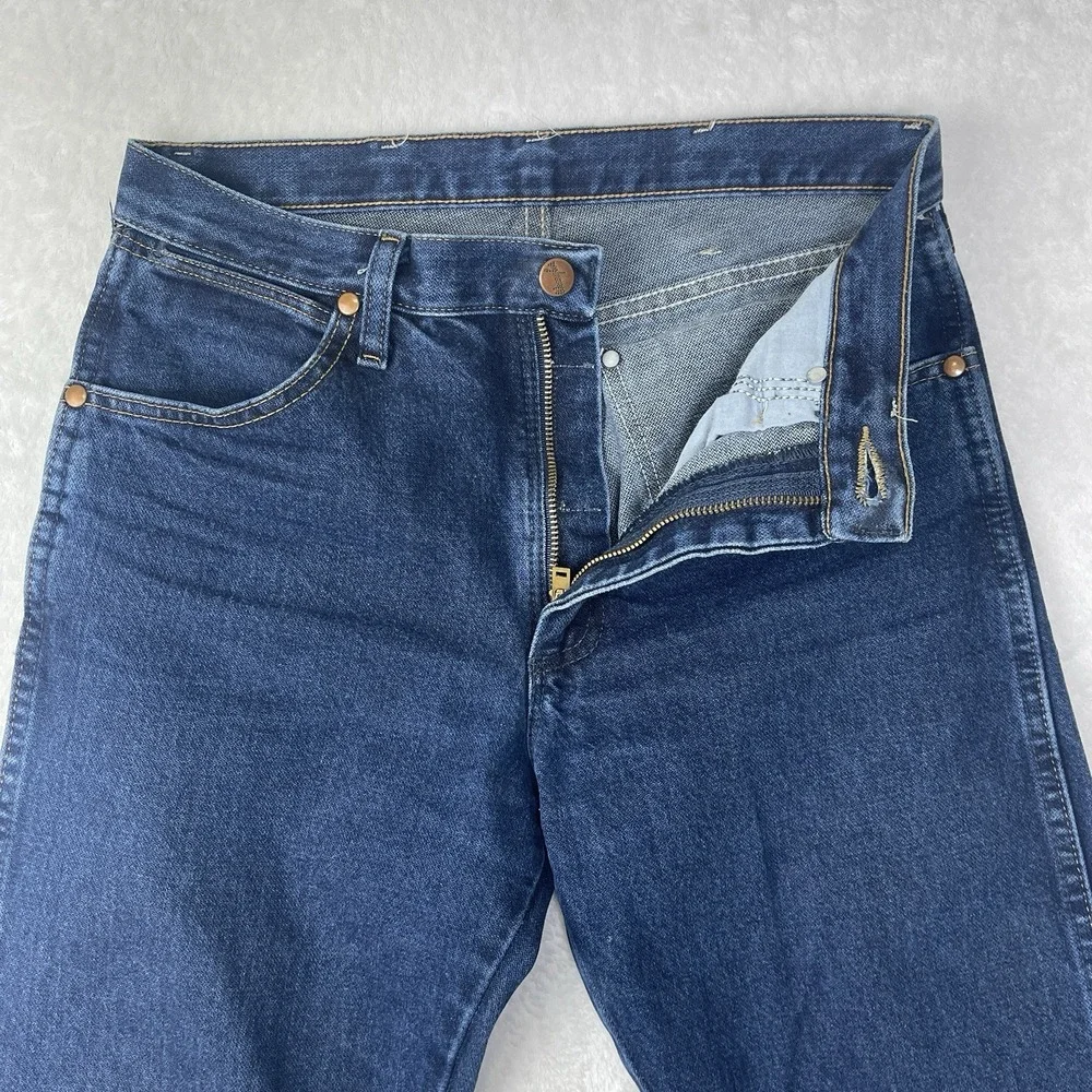 Wrangler Jeans Men's 29/30 Blue Denim Cowboy Cut Relaxed Fit Mid Rise Western